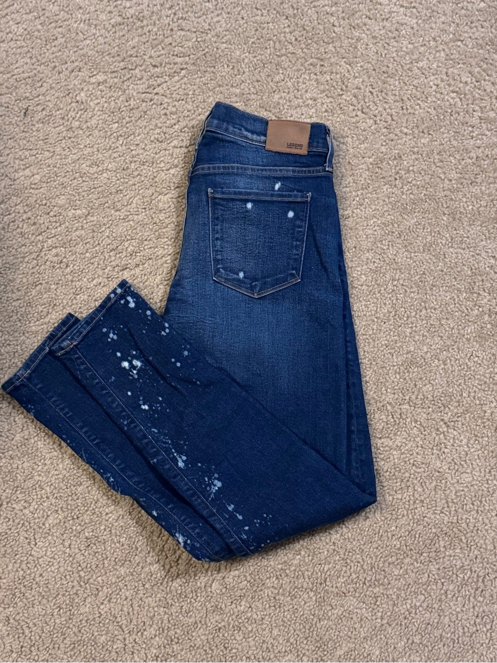 Lucky Brand Legends Brooke Skinny Jeans in Dark Blue Paint-Splatter